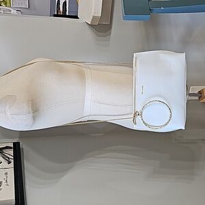 Ted Baker White Mini Bag with Gold Accents